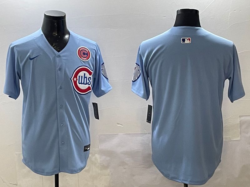 Men Chicago Cubs Blank Light Blue Throwback Fashion 2025 Nike MLB Jersey style 2->chicago cubs->MLB Jersey